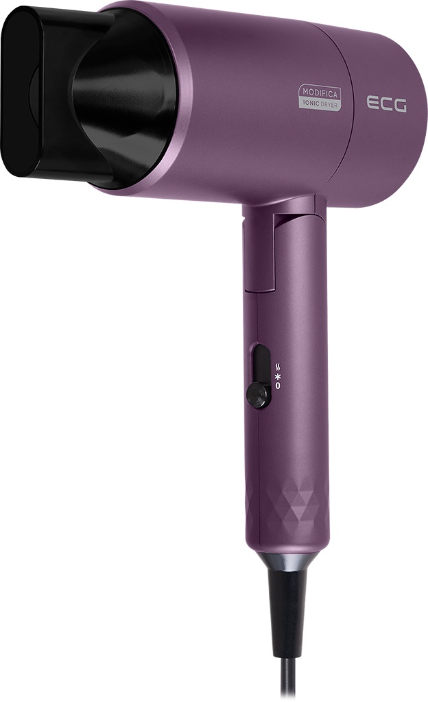 Uscator de par cu ionizare ECG Modifica Chiara, 1600 W, 2 niveluri de temperatura, concentrator, violet