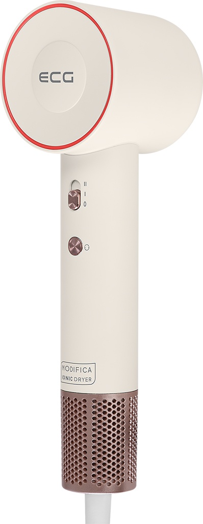 Uscator de par cu ionizare ECG Modifica Sonica, 1600 W, motor BLDC 110.000 rot/min, indicator temperatura, concentrator magnetic