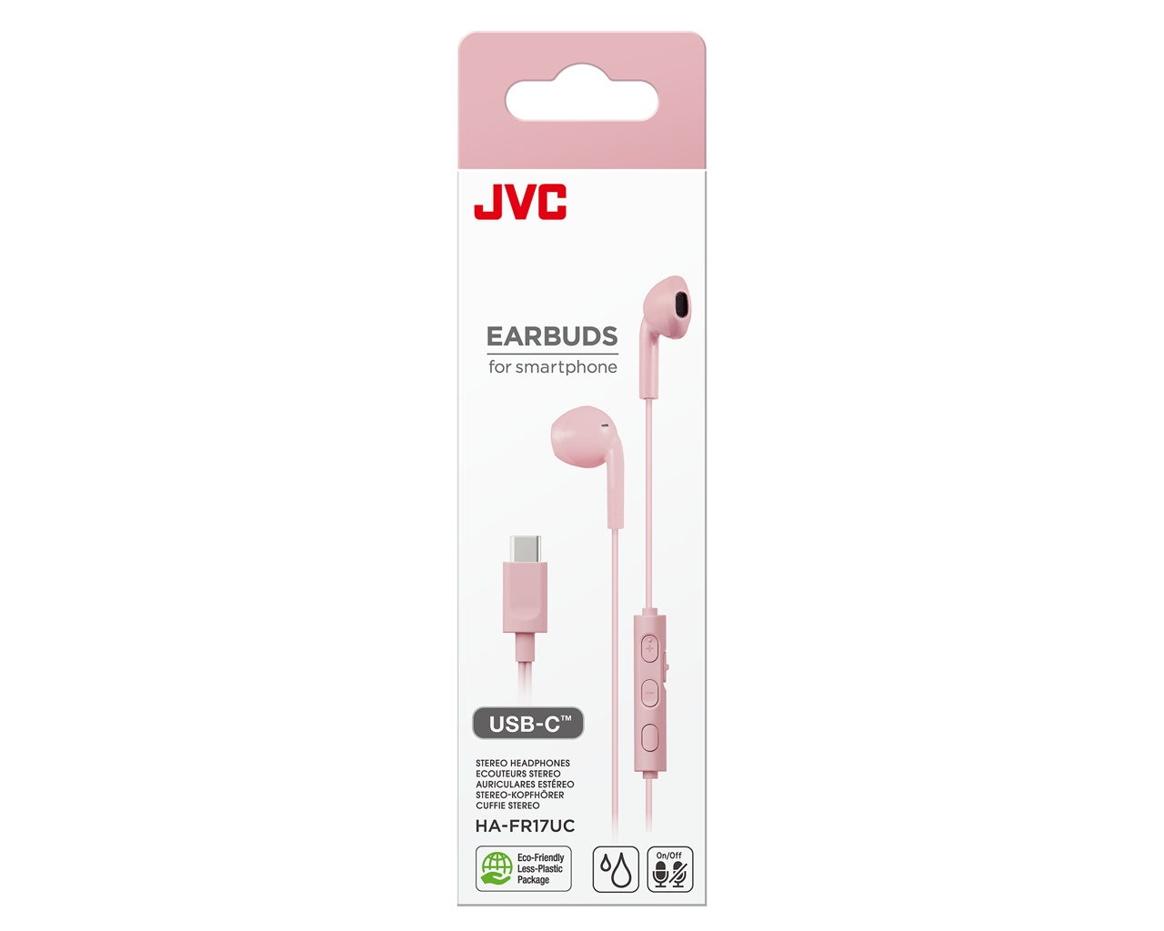 Casti JVC HA-FR17UC-A-U, Cu Fir, In-Ear, Microfon, USB-C, albastru deschis