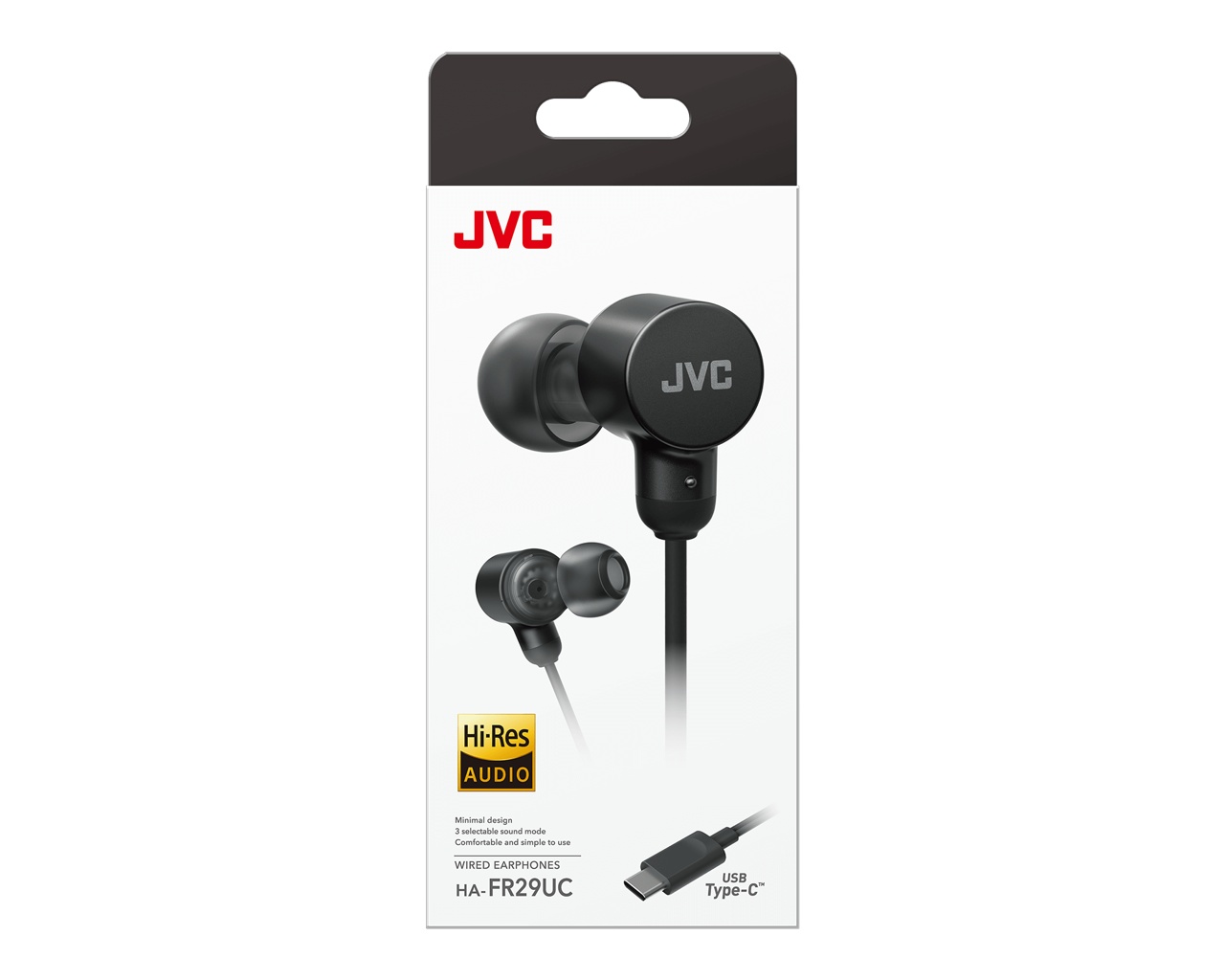 Casti JVC HA-FR29UC-A-U, Cu fir, In-Ear, Microfon, USB-C, Functie Mod Sunet, Husa, albastru