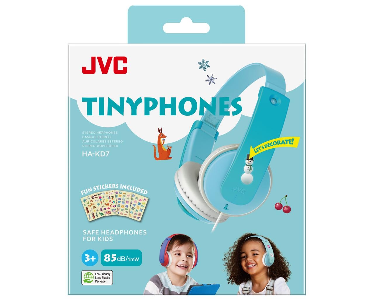 Casti JVC pentru copii HA-KD7-YNE, Over-ear, galben-albastru