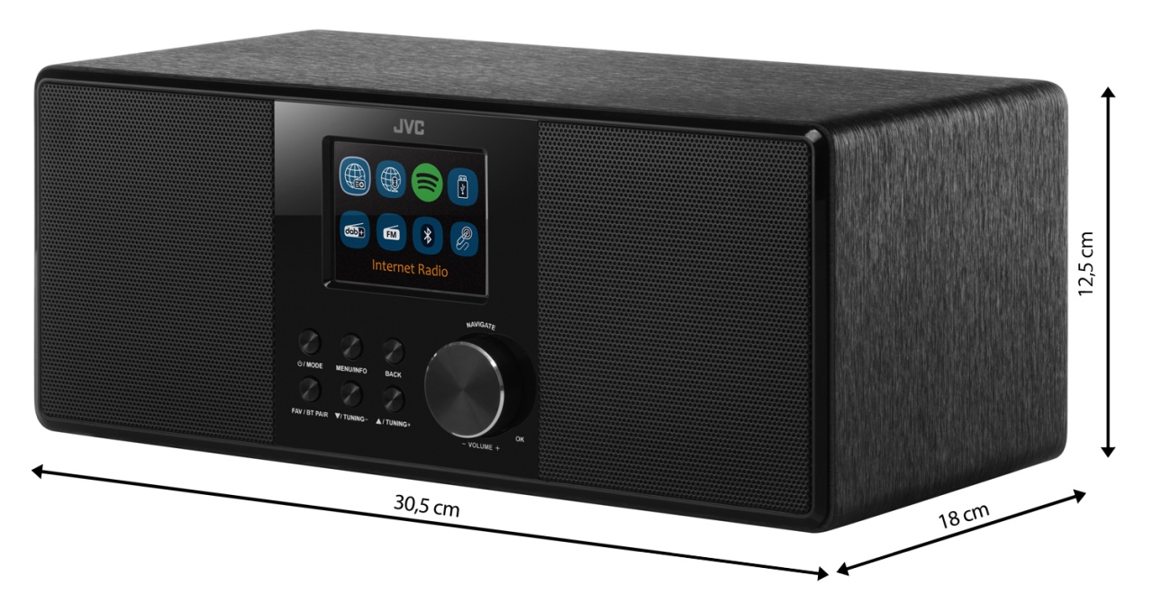 Radio cu CD JVC RD-E221B, 2 x 1.3 W RMS, FM/USB/MP3, AUX IN, iesire pentru casti, negru