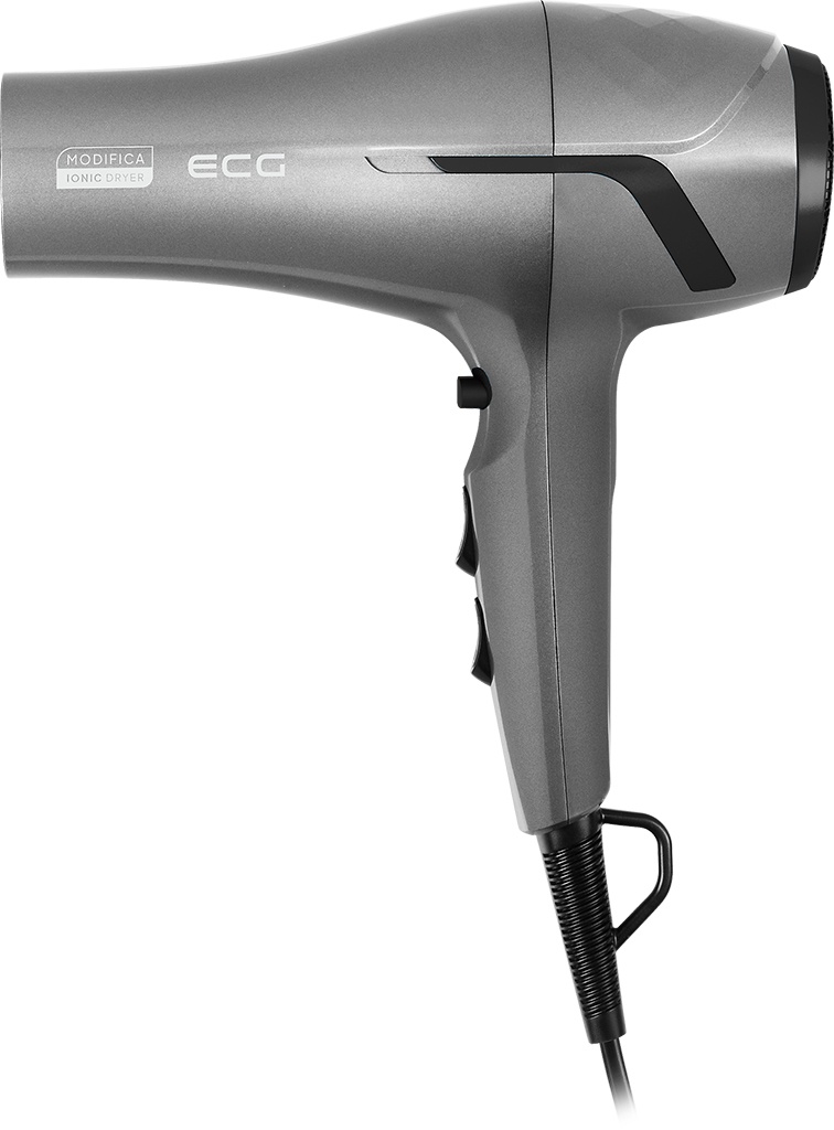 Uscator de par cu ionizare ECG Modifica Grigio Grande, 2200 W, 2 viteze, 3 niveluri de temperatura, gri