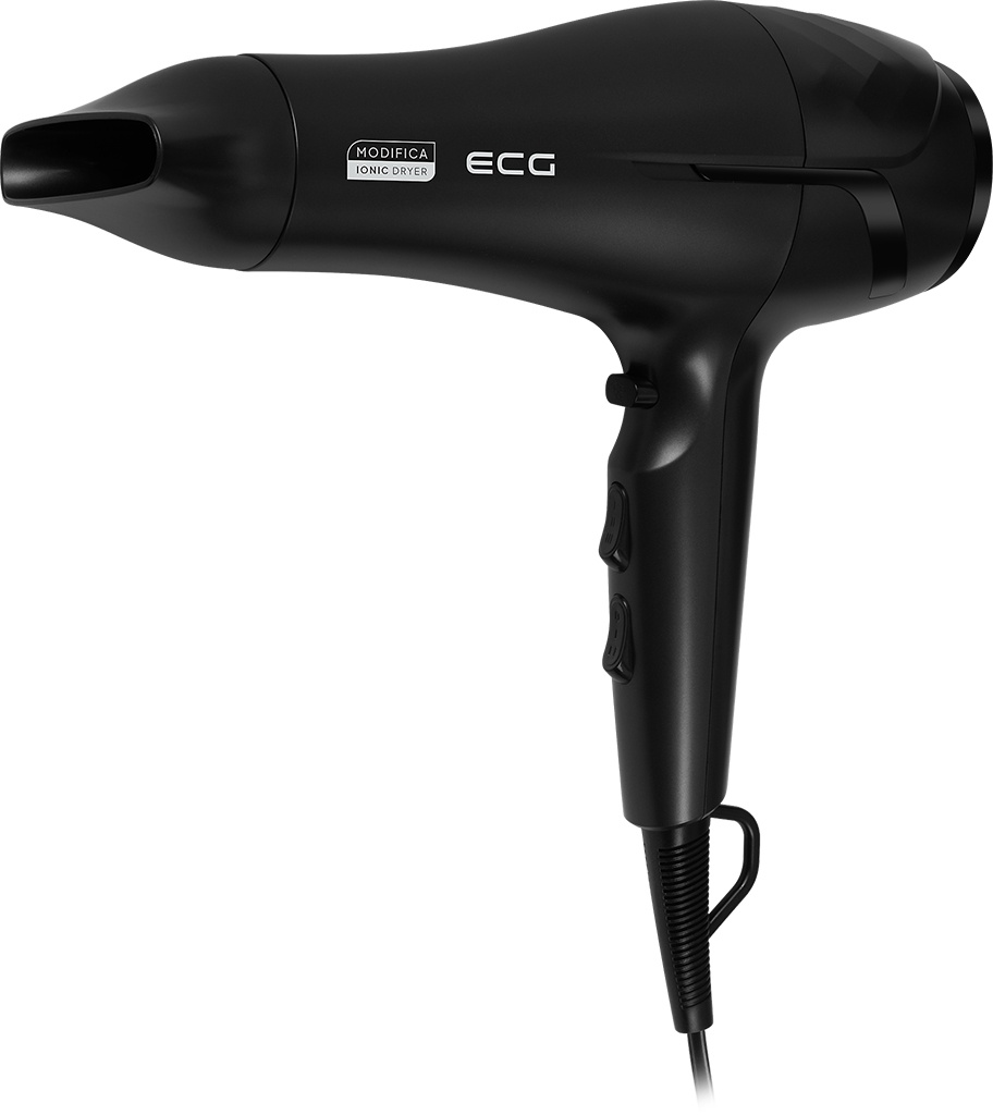 Uscator de par cu ionizare ECG Modifica Nera Grande+, 2200 W, 2 viteze, 3 niveluri de temperatura, difuzor, negru