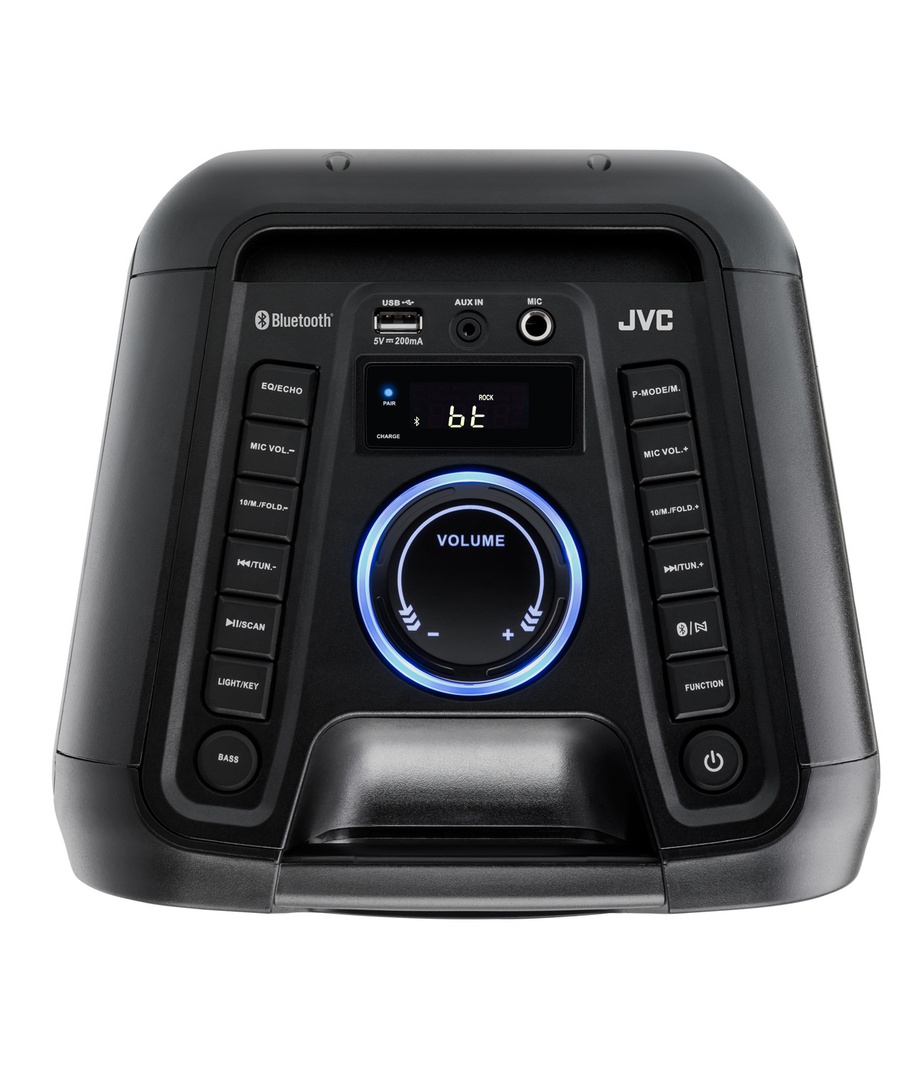 Boxa portabila JVC XS-E423B, 24 W, Bluetooth, IPX5, iluminare cu LED-uri, negru