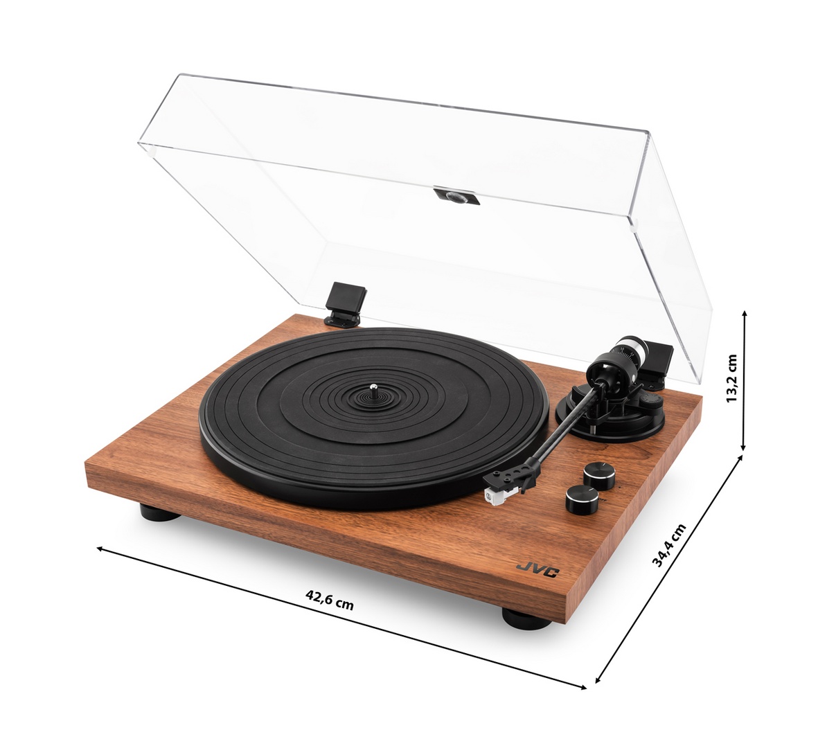 Pick-up Hi-Fi cu ac JVC AL-E534B, Bluetooth, 2 viteze (33 si 45 rpm), platan aluminiu, iesire RCA, negru