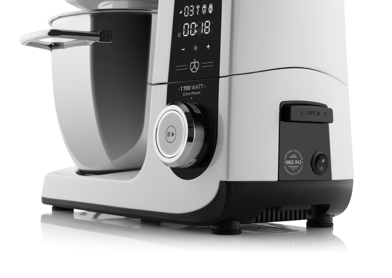 Robot de bucatarie ETA Gratus Kuliner II Origin 2038 90000, 1700 W, bol 6.7 litri + bol 3.5 litri, design integral din metal, LED, control tactil