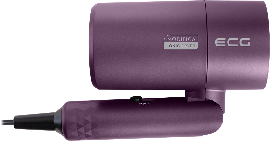 Uscator de par cu ionizare ECG Modifica Chiara, 1600 W, 2 niveluri de temperatura, concentrator, violet