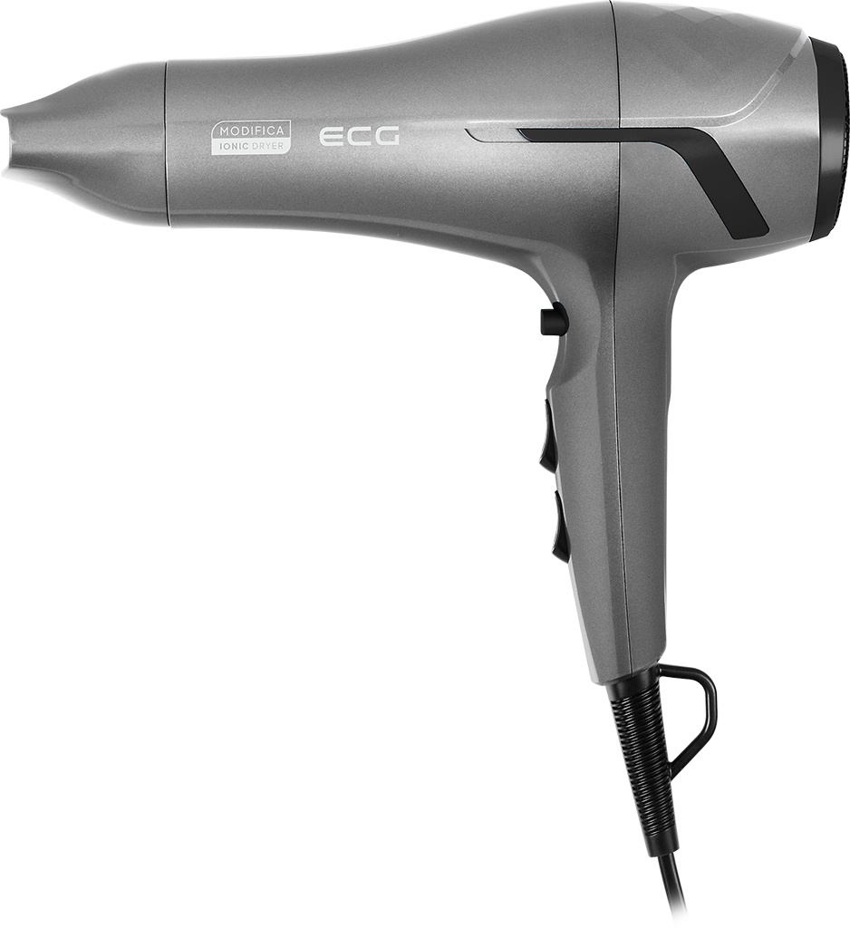 Uscator de par cu ionizare ECG Modifica Grigio Grande, 2200 W, 2 viteze, 3 niveluri de temperatura, gri