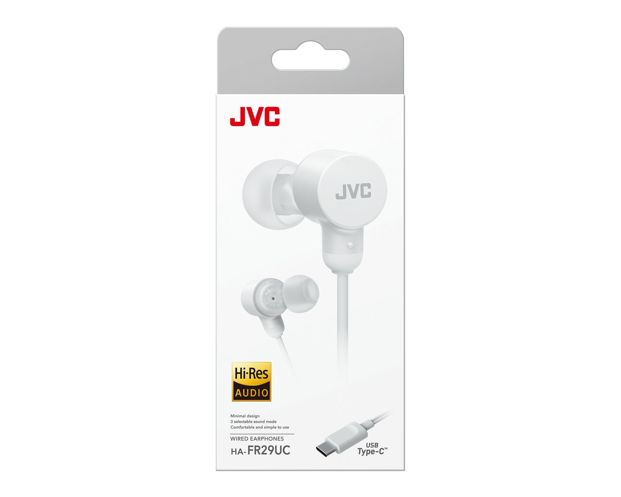 Casti JVC HA-FR29UC-B-U, Cu fir, In-Ear, Microfon, USB-C, Functie Mod Sunet, Husa, negru