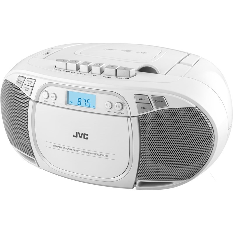 Radio cu casetofon si player CD JVC RC-E451B, 2 x 1.6 W RMS, FM, Bluetooth, USB, MP3, AUX IN, negru