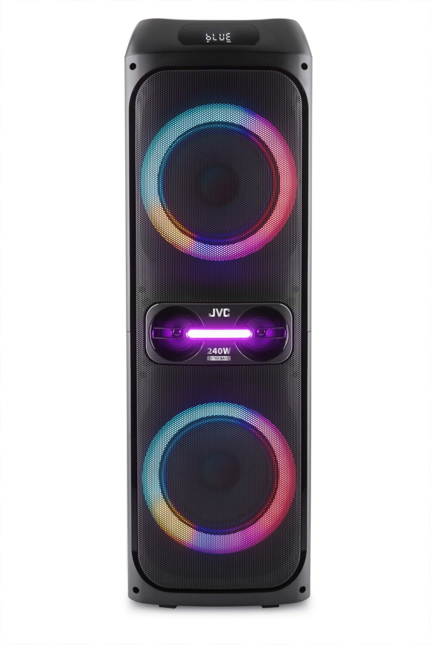 Sistem audio portabil JVC XS-EP514B, 150W (RMS), Acumulator 11.1 V/4 Ah (16 h), Bluetooth, USB, Radio FM, Microfon, AUX IN, Intrare chitara