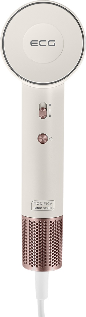 Uscator de par cu ionizare ECG Modifica Sonica, 1600 W, motor BLDC 110.000 rot/min, indicator temperatura, concentrator magnetic