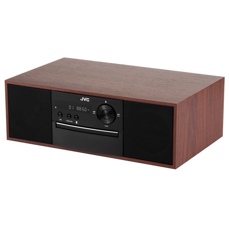 Microsistem audio JVC RD-E761, 16 W, Bluetooth, FM, player CD, USB, conversie CD audio in mp3, intrare AUX, lemn