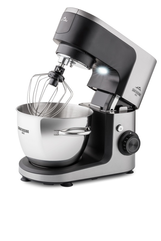 Robot de bucatarie ETA Gratussino III 3023 90020, 1200W, 4.5 litri, control continuu al vitezei + PULS, negru/gri