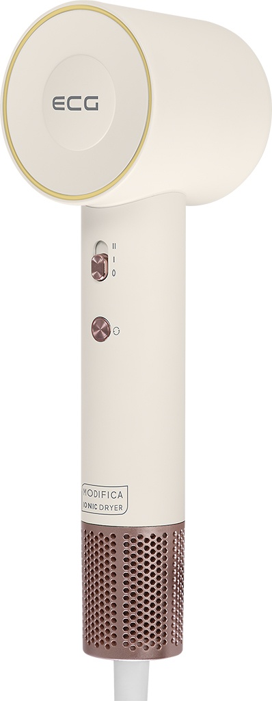 Uscator de par cu ionizare ECG Modifica Sonica, 1600 W, motor BLDC 110.000 rot/min, indicator temperatura, concentrator magnetic