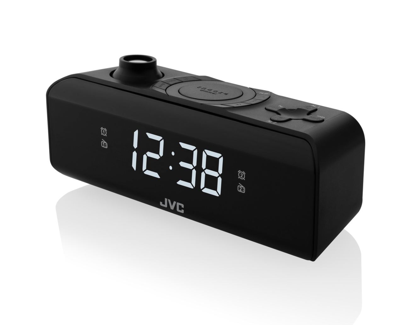 Radio cu ceas JVC RA-E314B, FM, alarma, proiectie, memorie 10 posturi, negru