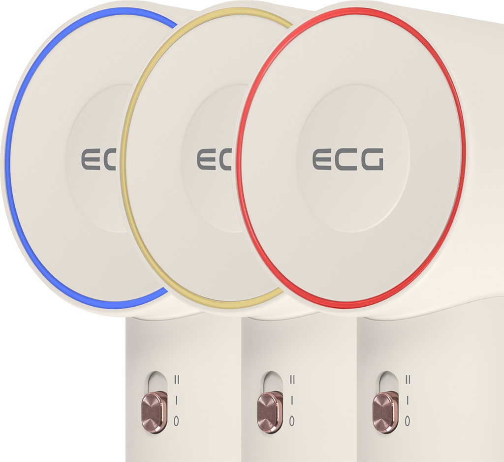 Uscator de par cu ionizare ECG Modifica Sonica, 1600 W, motor BLDC 110.000 rot/min, indicator temperatura, concentrator magnetic