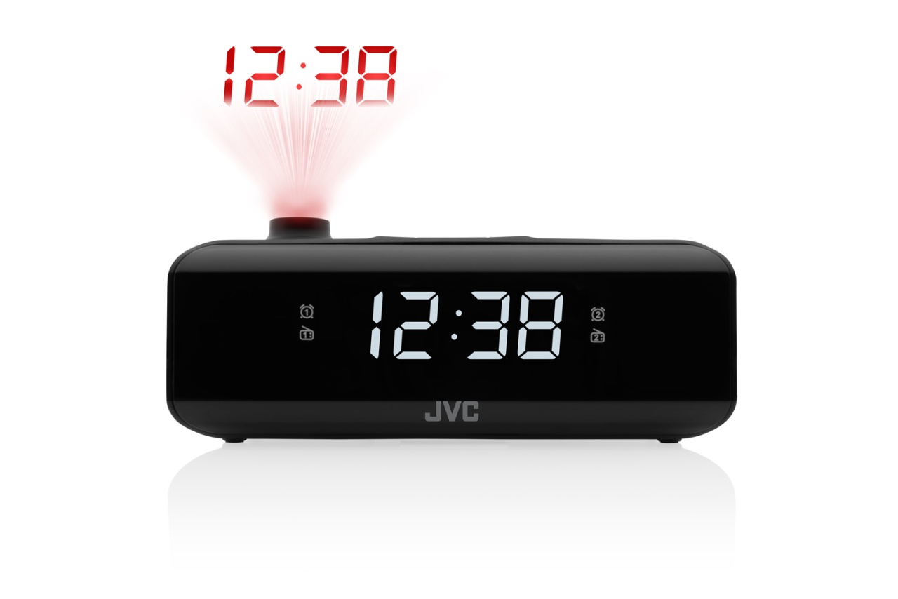 Radio cu ceas JVC RA-E314B, FM, alarma, proiectie, memorie 10 posturi, negru