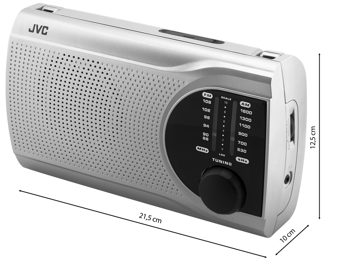 Radio JVC RA-E321B, tuner analogic FM/AM, mufa jack 3.5 mm pentru casti, negru