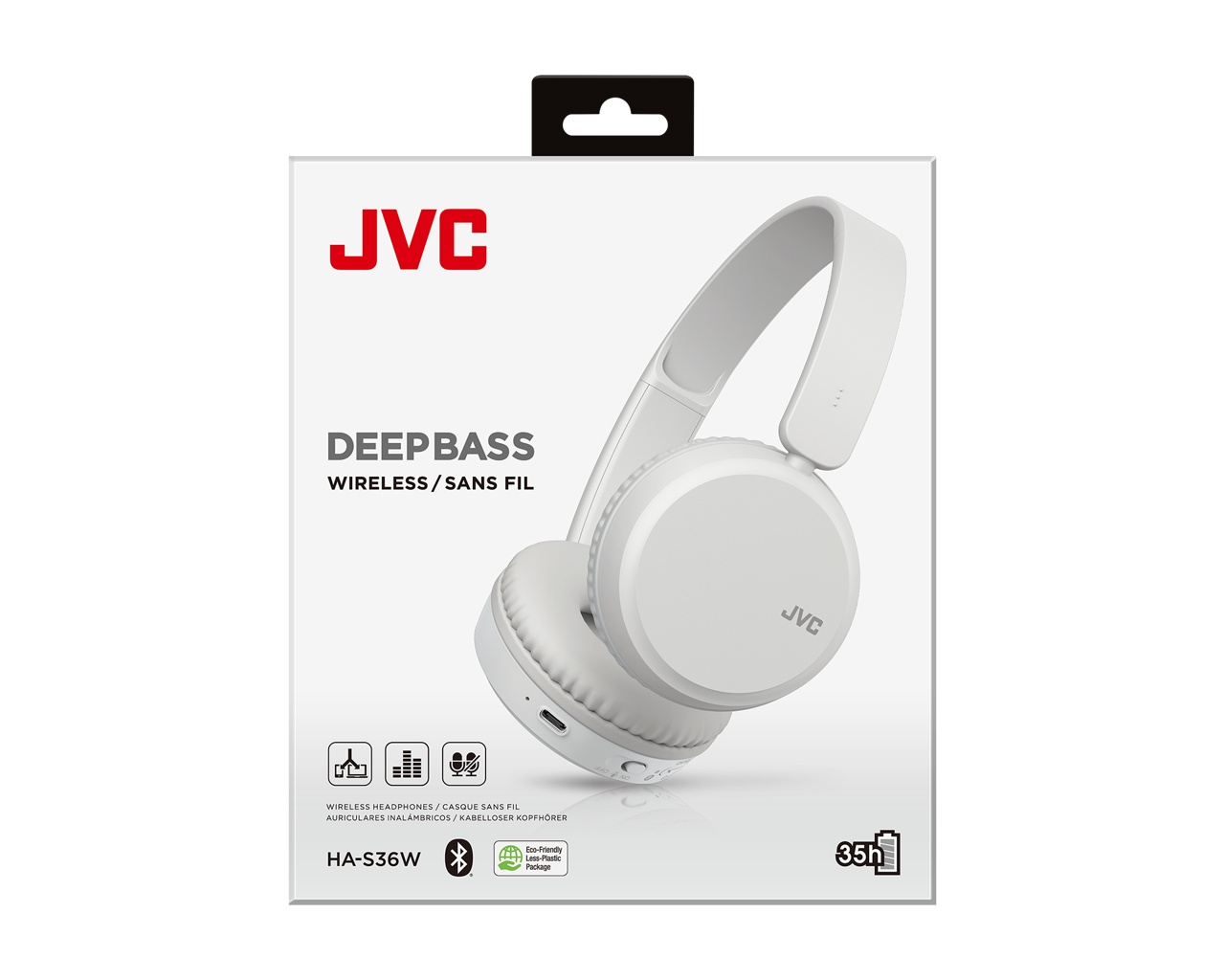 Casti audio On-Ear JVC HA-S36W-B-U, Bluetooth, Autonomie 35h, microfon, Negru