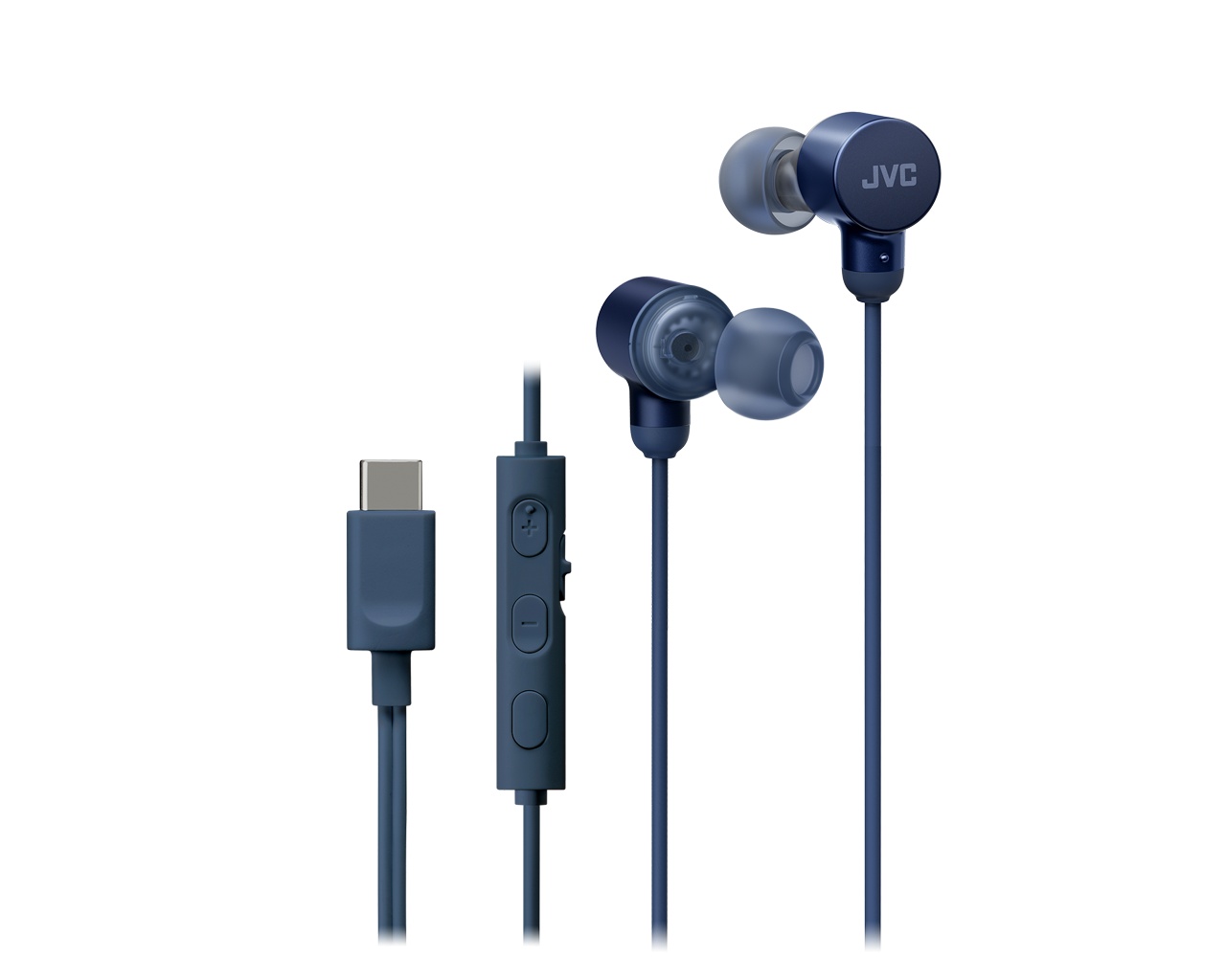 Casti JVC HA-FR29UC-A-U, Cu fir, In-Ear, Microfon, USB-C, Functie Mod Sunet, Husa, albastru