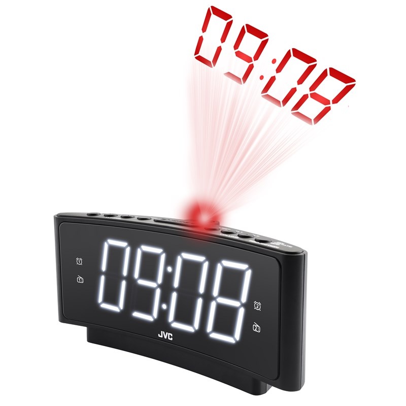 Radio cu ceas JVC RA-E314B, FM, alarma, proiectie, memorie 10 posturi, negru