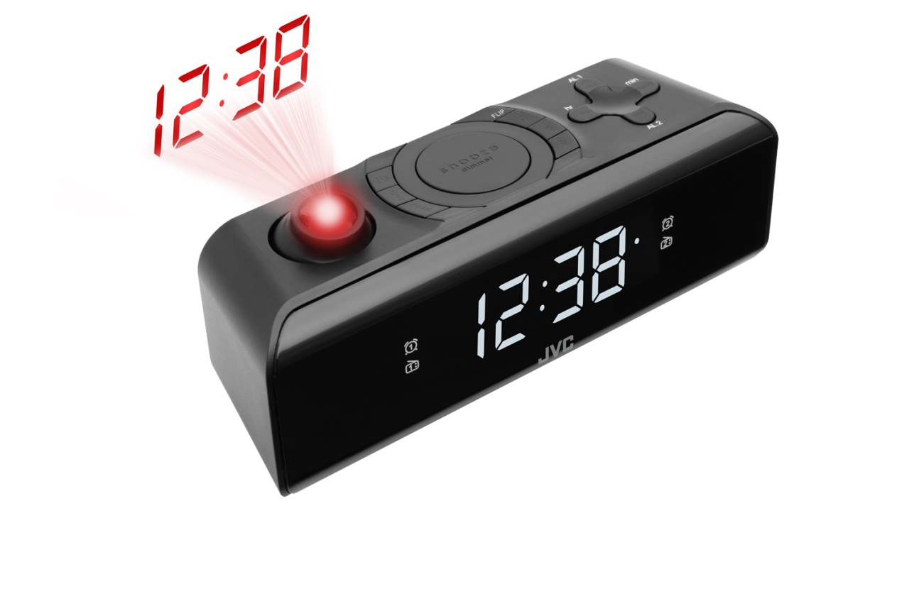 Radio cu ceas JVC RA-E314B, FM, alarma, proiectie, memorie 10 posturi, negru