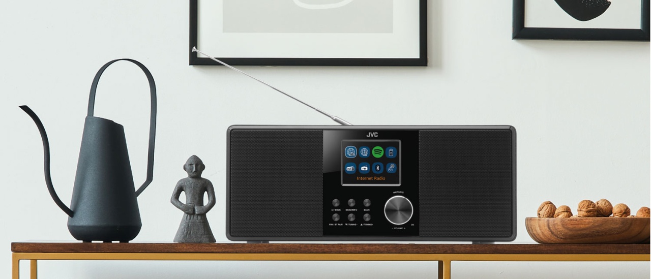 Radio cu CD JVC RD-E221B, 2 x 1.3 W RMS, FM/USB/MP3, AUX IN, iesire pentru casti, negru
