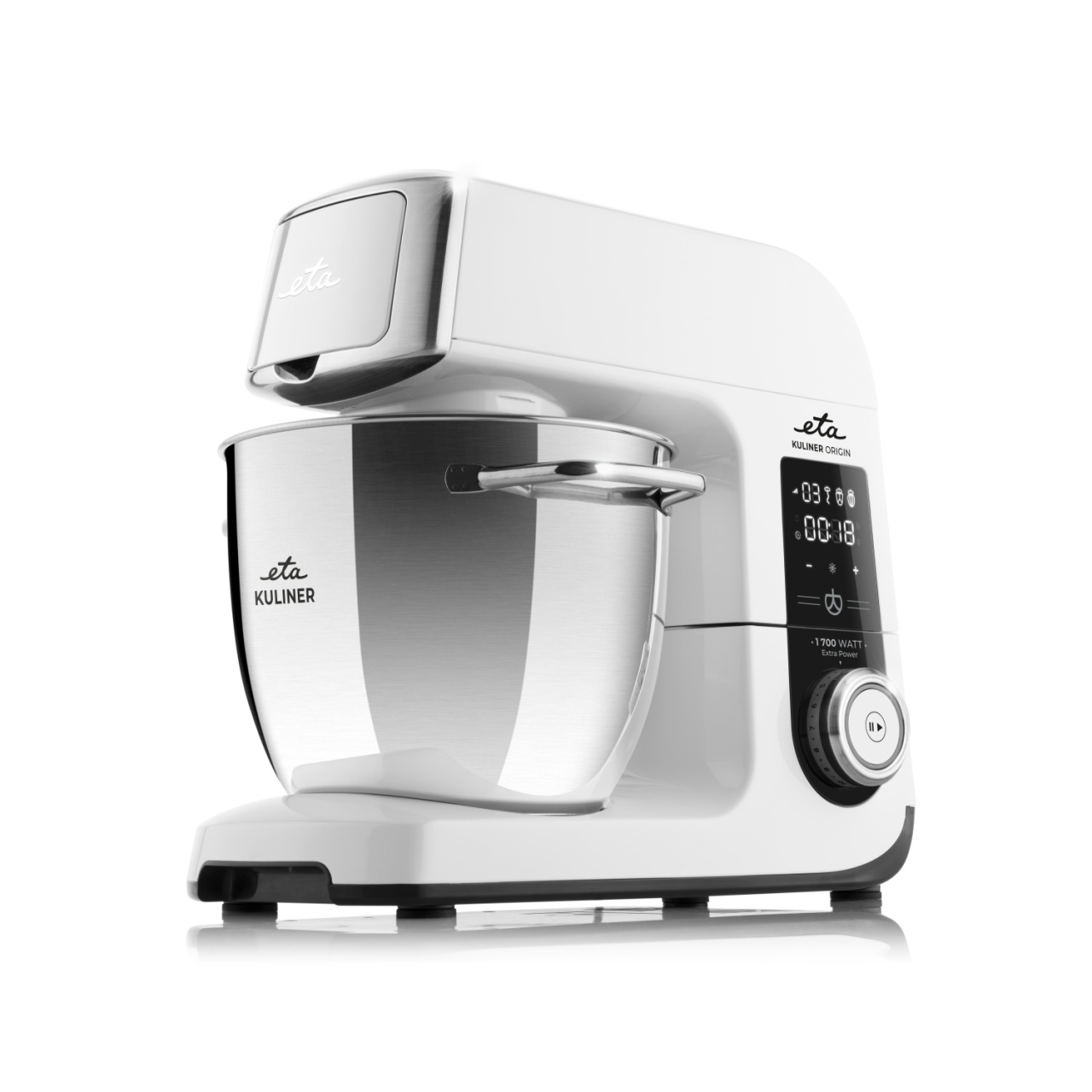 Robot de bucatarie ETA Gratus Kuliner II Origin 2038 90000, 1700 W, bol 6.7 litri + bol 3.5 litri, design integral din metal, LED, control tactil