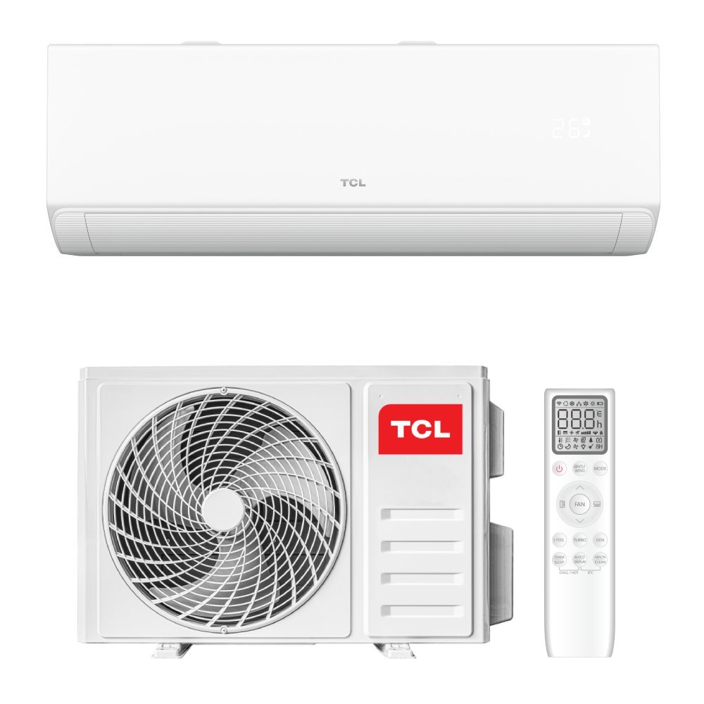 Aparat de aer conditionat TCL BreezeIN 12000 BTU, A++, AI Energy Saving, Purificare Ioni Bipolari lumina UVC, WiFi, Optimizat Incalzire, kit instalare (TAC-12CHSD/TPH21I-AI)