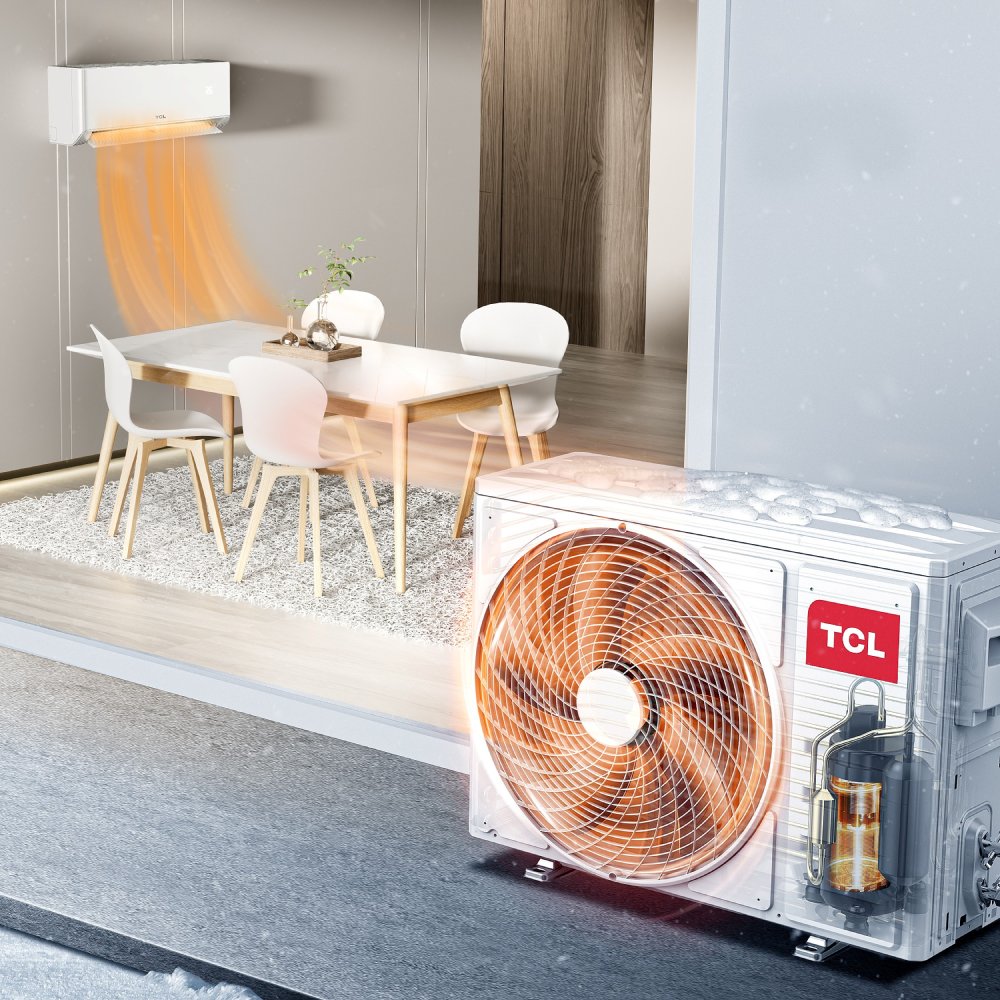 Aparat de aer conditionat TCL BreezeIN 12000 BTU, A++, AI Energy Saving, Purificare Ioni Bipolari lumina UVC, WiFi, Optimizat Incalzire, kit instalare (TAC-12CHSD/TPH21I-AI)