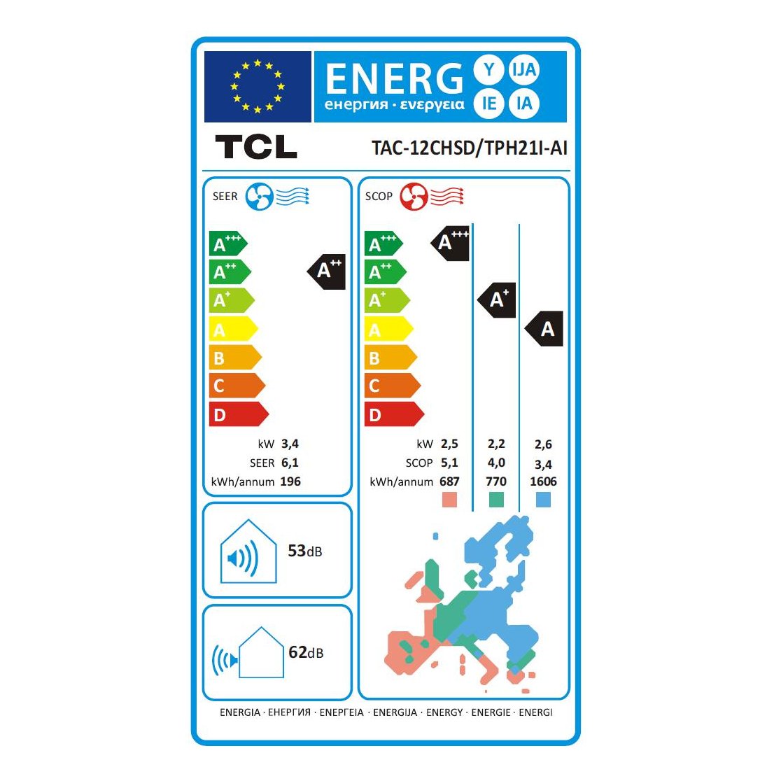 Aparat de aer conditionat TCL BreezeIN 12000 BTU, A++, AI Energy Saving, Purificare Ioni Bipolari lumina UVC, WiFi, Optimizat Incalzire, kit instalare (TAC-12CHSD/TPH21I-AI)