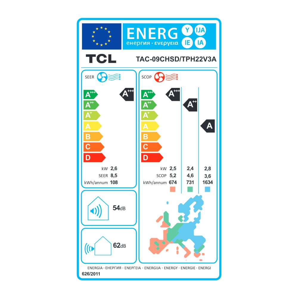 Aparat de aer conditionat TCL BreezeIN Ultra 9000 BTU, A+++, AI Energy Saving, Purificare Ioni Bipolari lumina UVC, WiFi, Optimizat Incalzire, kit instalare inclus (TAC-09CHSD/TPH22V3A)