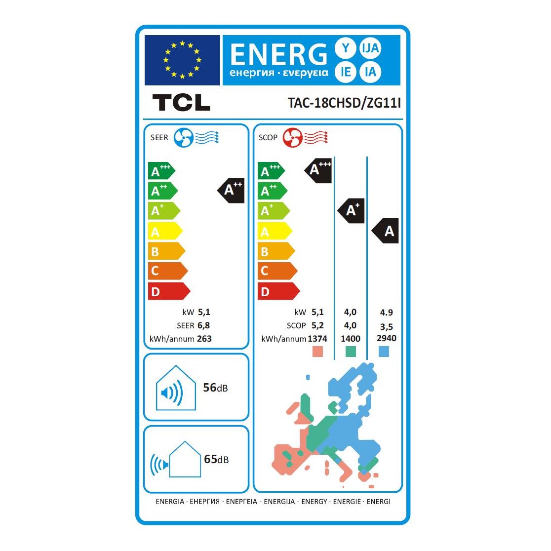 Aparat de aer conditionat TCL SaveIN 18000 BTU, A++, AI Energy Saving, Purificare avansata cu Ioni Bipolari, Jet de aer 4D, WiFi, Mod Hotel (TAC-18CHSD/ZG11I)