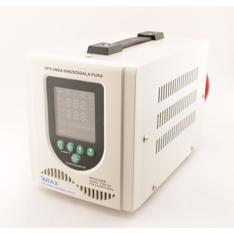 UPS Centrala termica sinus PRO 500E 350W, sinus pur, acumulator extern , Compatibil LiFePo4 (UPS-ARAX-PRO500E-LIFEPO4)