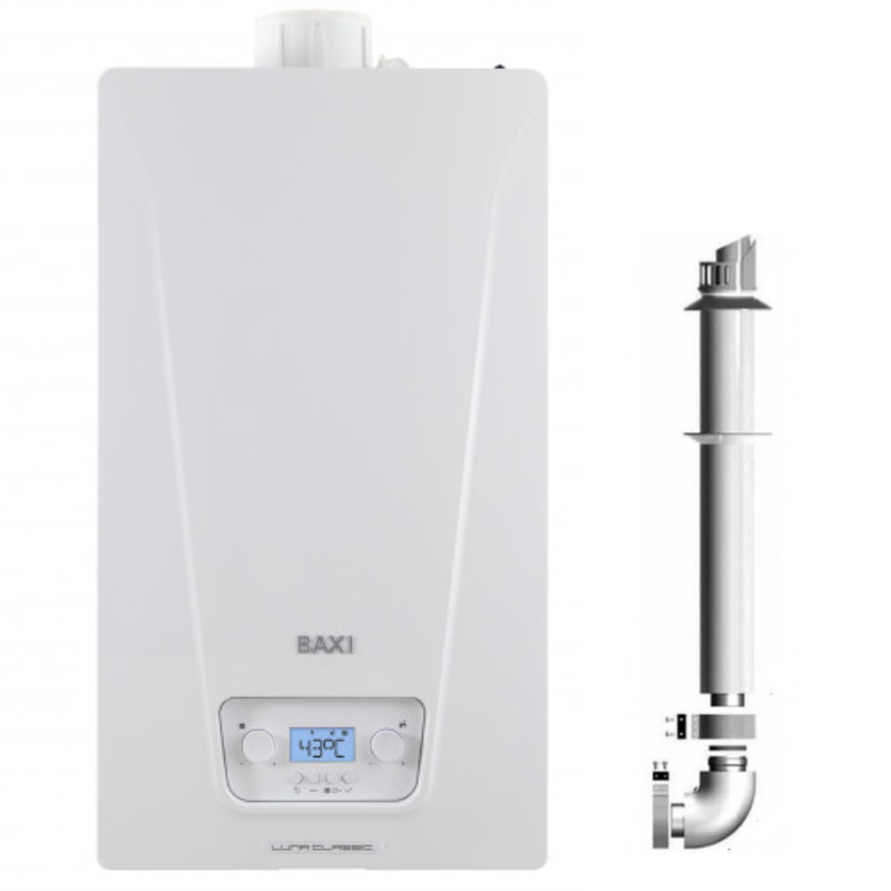 Centrala termica pe gaz in condensare Baxi Luna Classic 28 INT-B - 28 kw, incalzire + ACM, kit evacuare inclus. 3 ani garantie (A7796021)