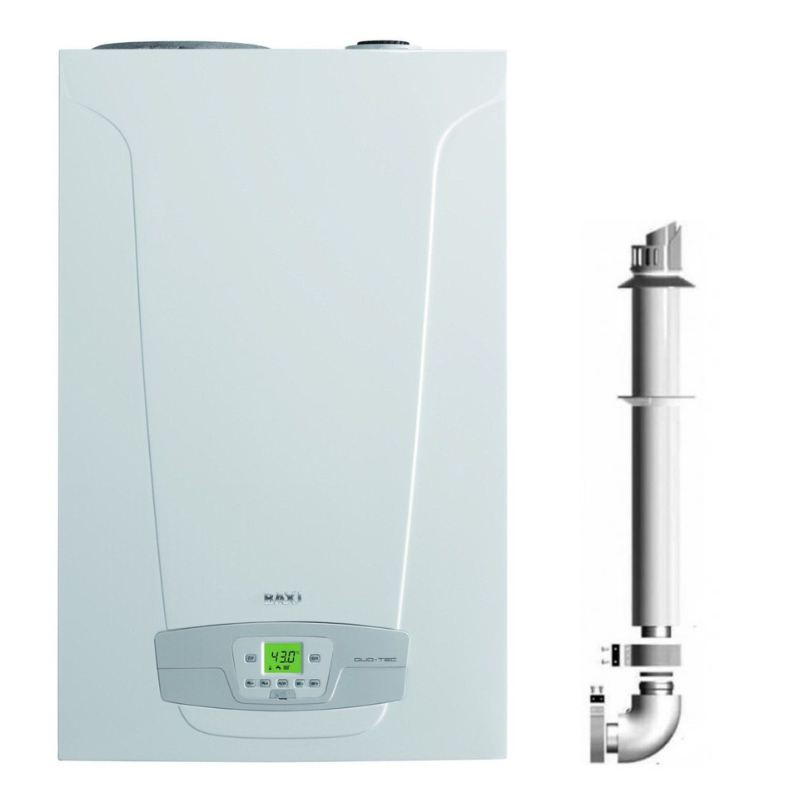 Centrala termica pe gaz in condensare Baxi Nuvola Duo-Tec+ 24 GA - 24 kw, boiler incorporat 40l, kit evacuare inclus. 3 ani garantie (7219554)