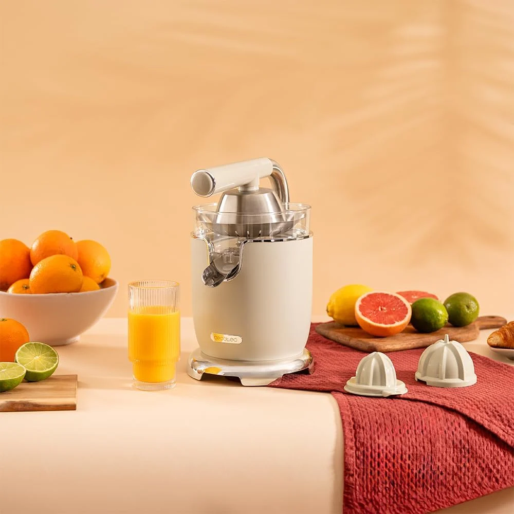 Storcator de citrice Cecotec RetroJuice 1000, 1000W, Inox, 2 conuri, anti picurare (03891)