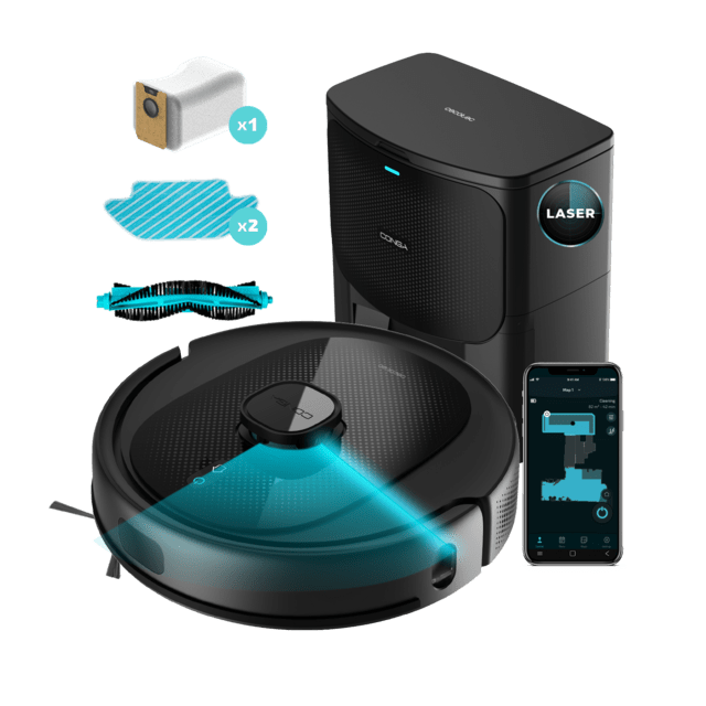 Robot de aspirare Cecotec Conga 8290 Immortal Ultra Power Home X-Treme, 7000 Pa, iTech Laser Eye, baza autocuratare, autonomie 280 minute, aspirator si mop (08612)