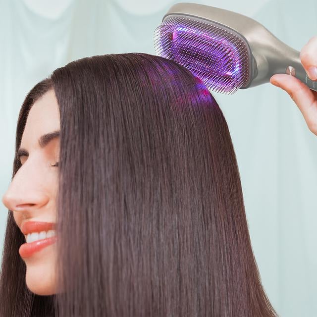 Perie Cecotec HairCare Revitalize Champagne, revitalizare si reparare par, 5 tehnologii: vibratii, ioni negativi, microcurenti EMS, laser de putere redusa (LLLT), lumina LED rosie si albastra (A01_EU01 _100152)