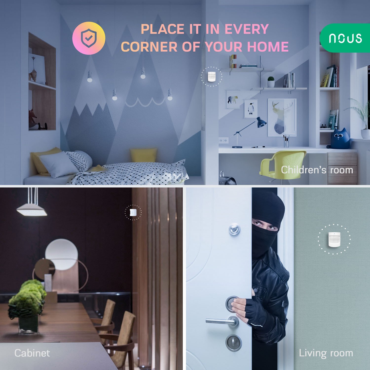 Senzor Smart de Miscare PIR NOUS E2, ZigBee (E2)