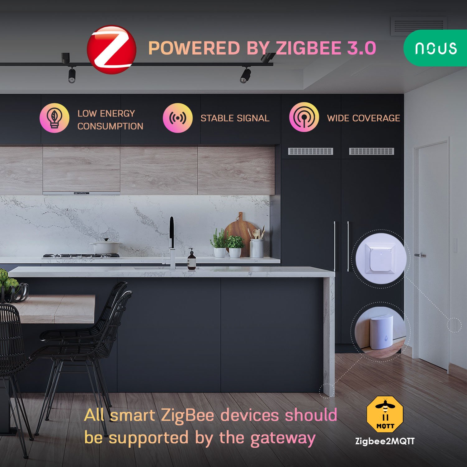 Senzor Smart detectie scurgeri de apa NOUS E4, ZigBee (E4)