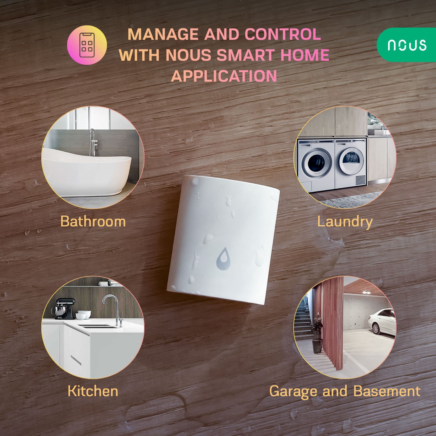 Senzor Smart detectie scurgeri de apa NOUS E4, ZigBee (E4)