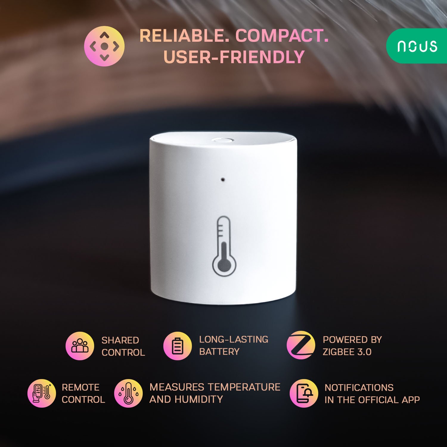 Senzor Smart de Temperatura si Umiditate NOUS E5, ZigBee (E5)
