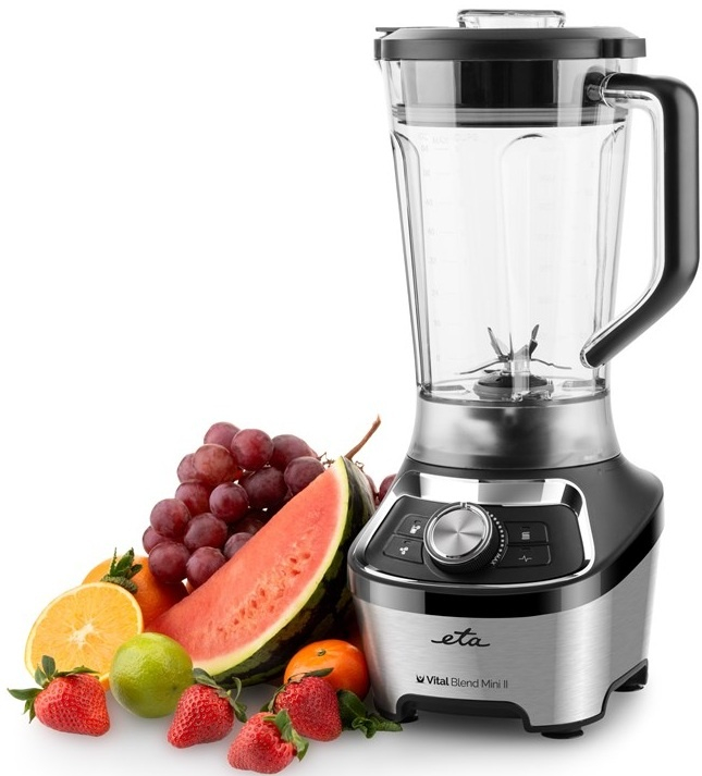 Blender de masa ETA Vital Blend Mini II 5100 90000, 1200W, 1.85 litri, 3 programe, otel inoxidabil, negru