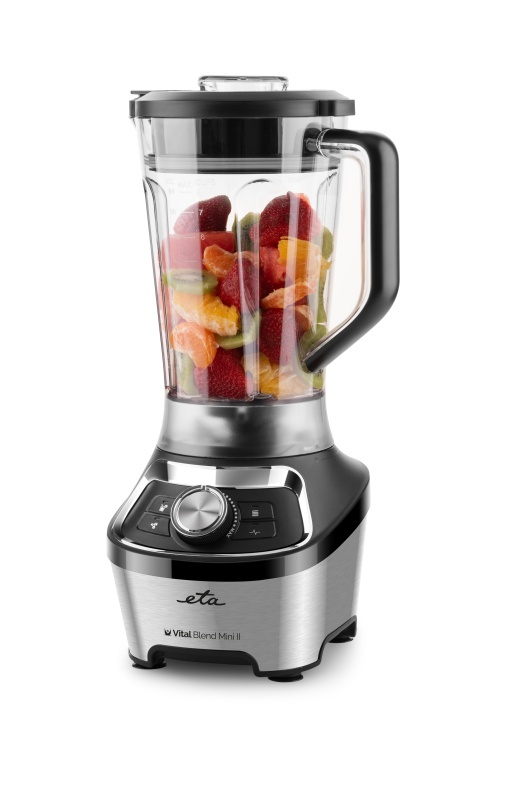 Blender de masa ETA Vital Blend Mini II 5100 90000, 1200W, 1.85 litri, 3 programe, otel inoxidabil, negru