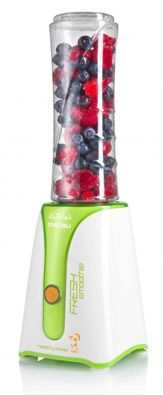 Blender Smoothie maker GALLET MILLAU MS590, 350 W, bol 600 ml BPA free, alb cu verde
