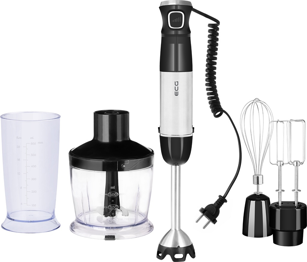 Blender vertical ECG RM 800, 800 W, lame din otel inoxidabil, recipient tocator 500 ml