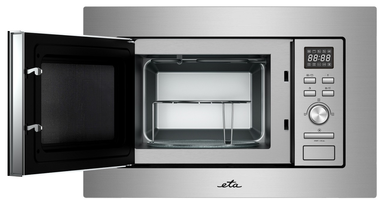 Cuptor cu microunde incorporabil ETA 479990000, 1000 W + 800 W, 8 programe, otel inoxidabil